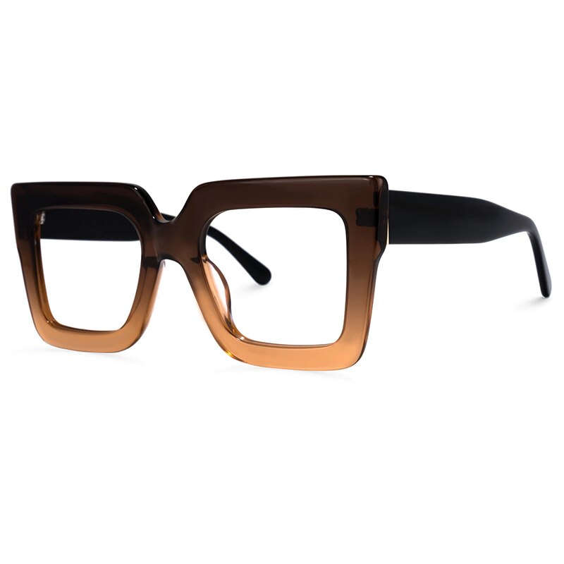 Oversized Square Women's Glasses Frames Transparent New Fashion Black Optical Lenses Female Eyeglasses Luxury Big Eyewear 2023
