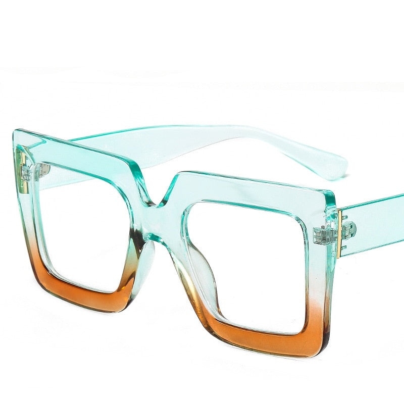 Oversized Square Women's Glasses Frames Transparent New Fashion Black Optical Lenses Female Eyeglasses Luxury Big Eyewear 2023