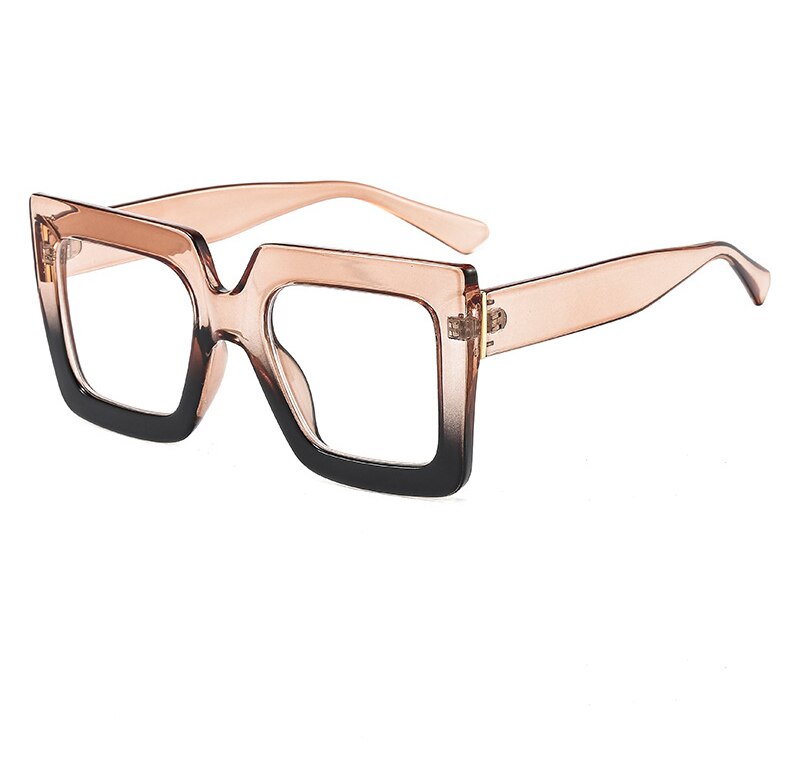 Oversized Square Women's Glasses Frames Transparent New Fashion Black Optical Lenses Female Eyeglasses Luxury Big Eyewear 2023