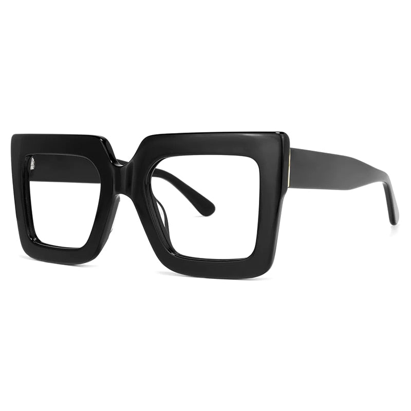 Oversized Square Women's Glasses Frames Transparent New Fashion Black Optical Lenses Female Eyeglasses Luxury Big Eyewear 2023