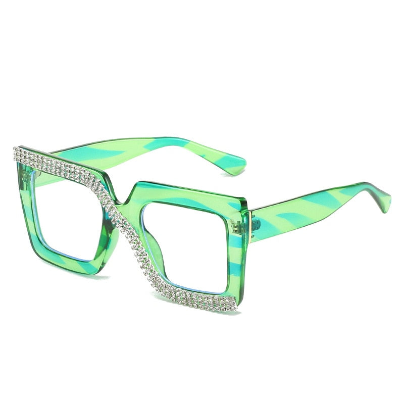 Oversized Square Women's Glasses Frames Transparent New Fashion Black Optical Lenses Female Eyeglasses Luxury Big Eyewear 2023