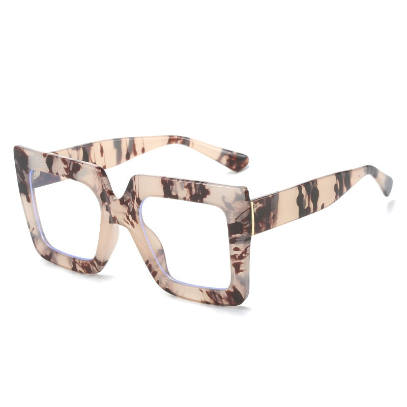 Oversized Square Women's Glasses Frames Transparent New Fashion Black Optical Lenses Female Eyeglasses Luxury Big Eyewear 2023