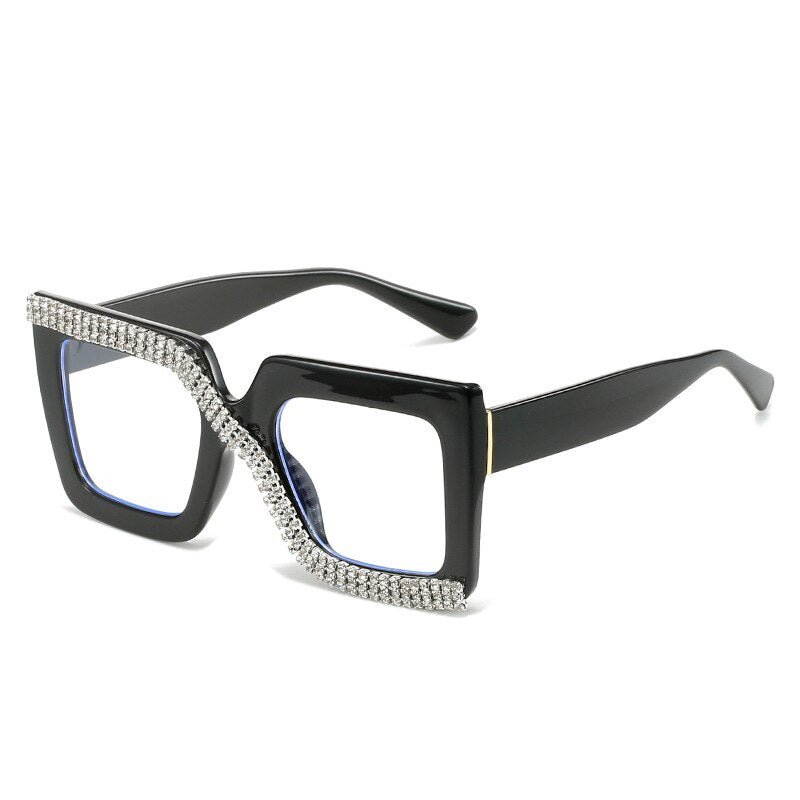 Oversized Square Women's Glasses Frames Transparent New Fashion Black Optical Lenses Female Eyeglasses Luxury Big Eyewear 2023