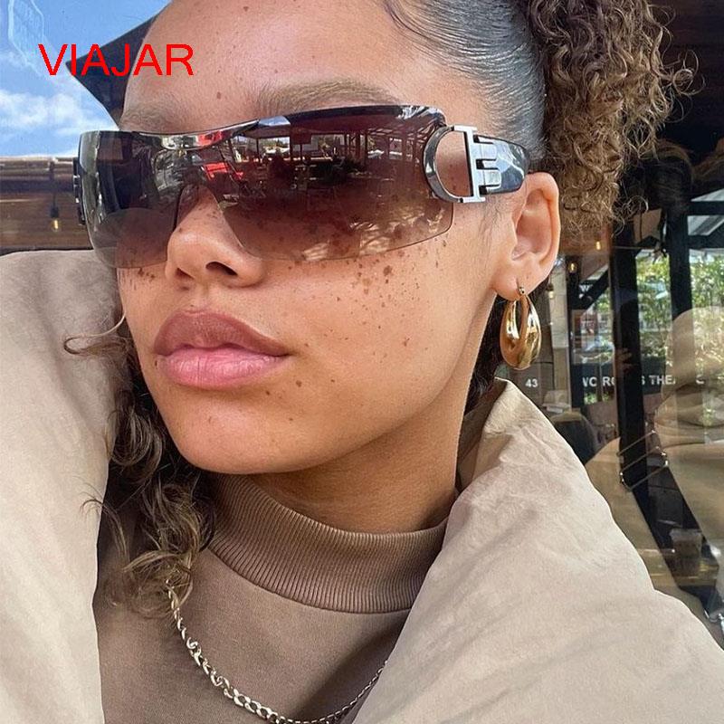 Trendy Y2k Sunglasses Women Men Oversize Designer Brand Cycling Goggle Sun Glasses 2000'S One Piece Glasses Shades gafas Eyewear