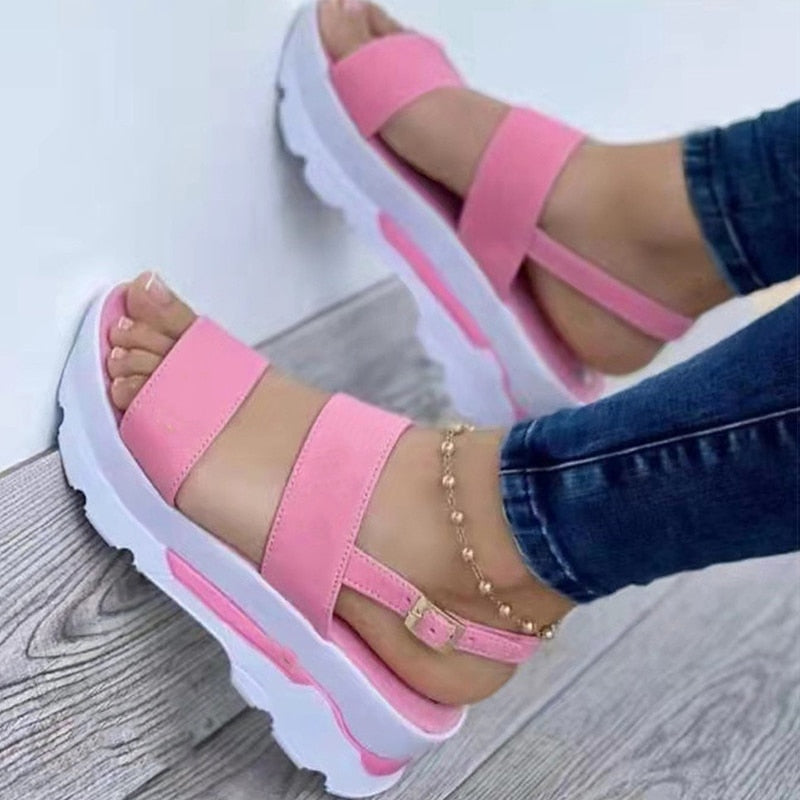 Women Sandals Women Heels Sandals With Platform Shoes Summer Sandalias Mujer Casual Wedges Shoes For Women Elegant Free Shipping