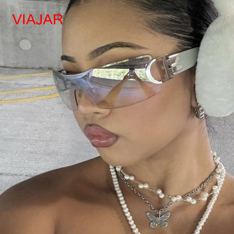 Trendy Y2k Sunglasses Women Men Oversize Designer Brand Cycling Goggle Sun Glasses 2000'S One Piece Glasses Shades gafas Eyewear